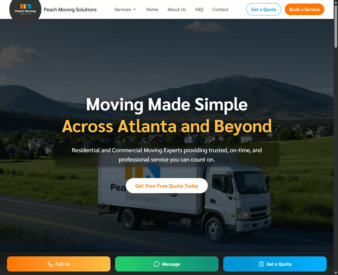 Peach Moving Solutions Website